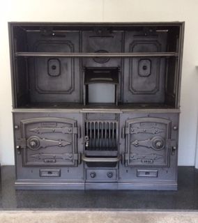 cast iron victorian double oven closed range