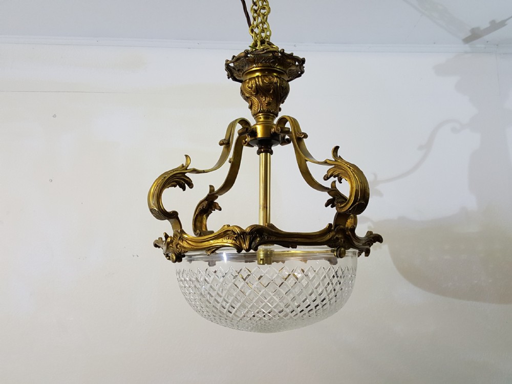 edwardian french gilded brass ceiling light