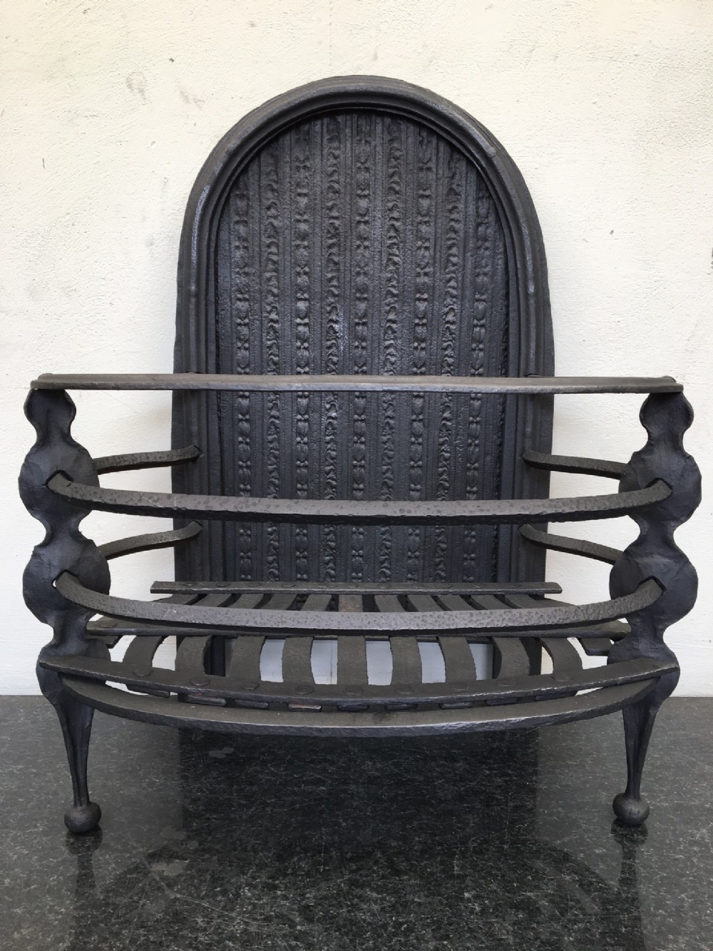 georgian cast iron open fire grate basket fireplace