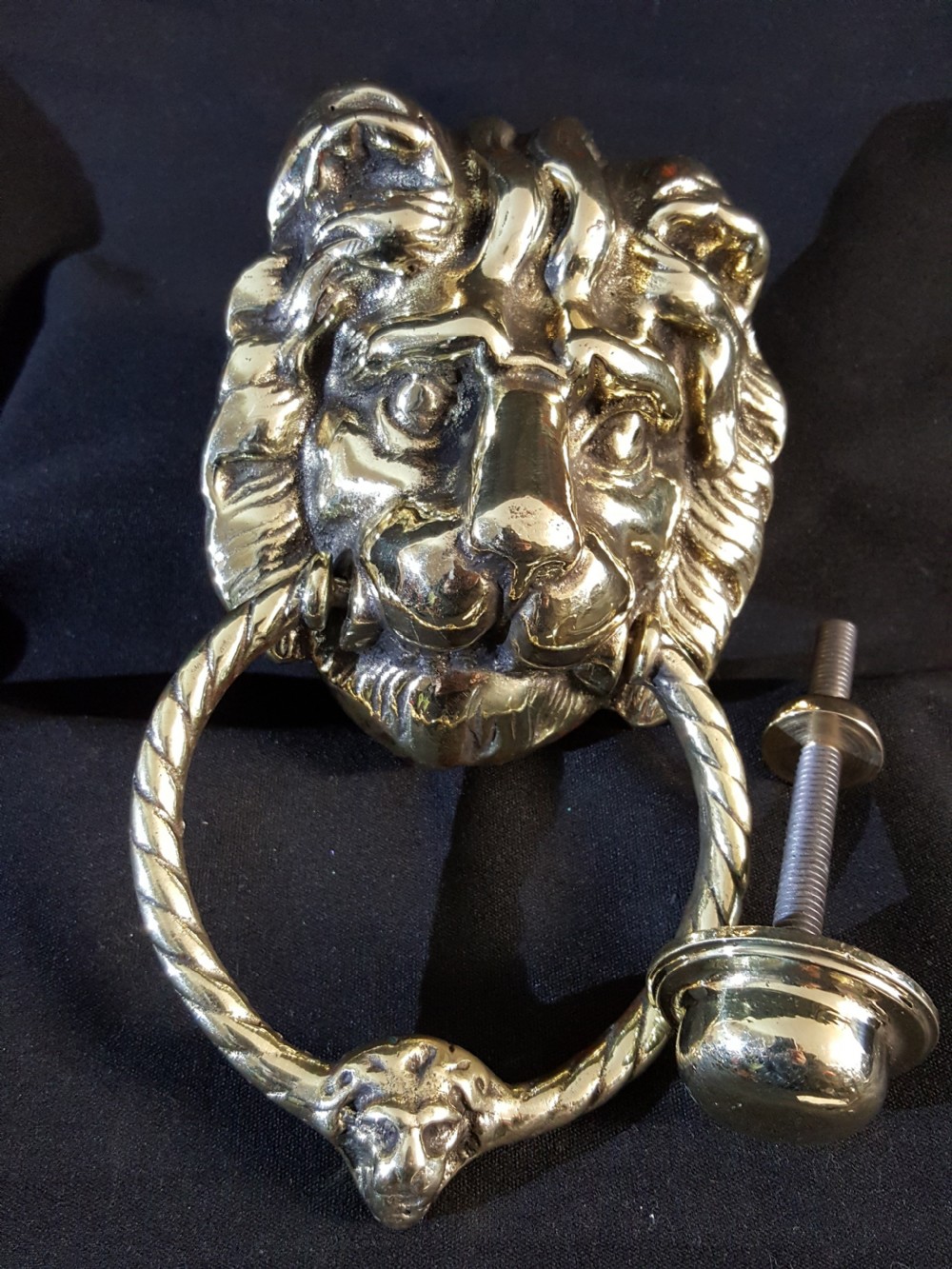 victorian brass lion head door knocker