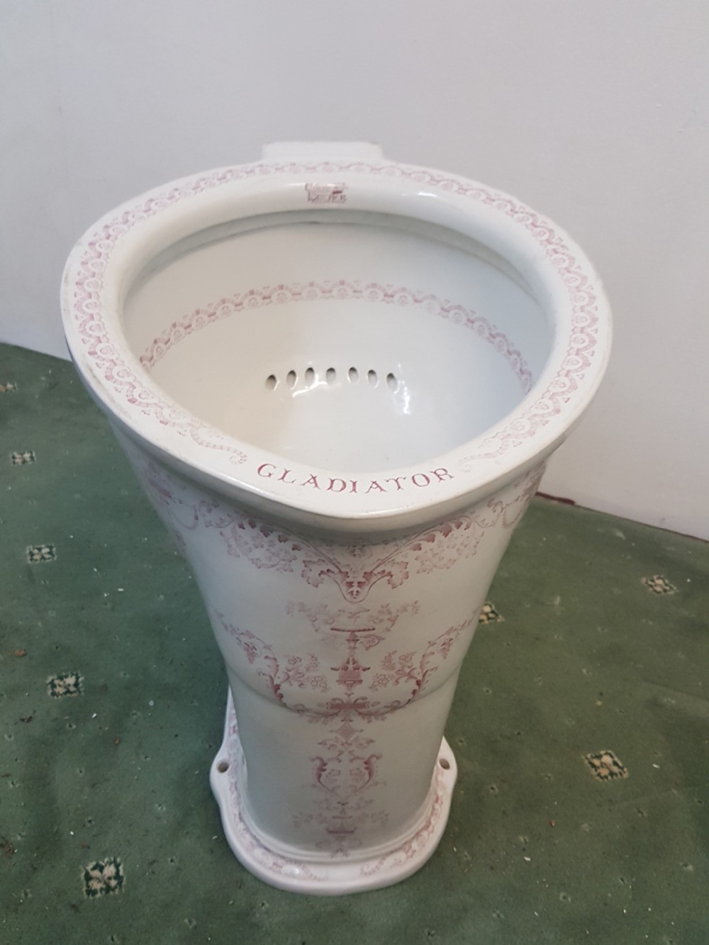 antique victorian decorative pink toilet