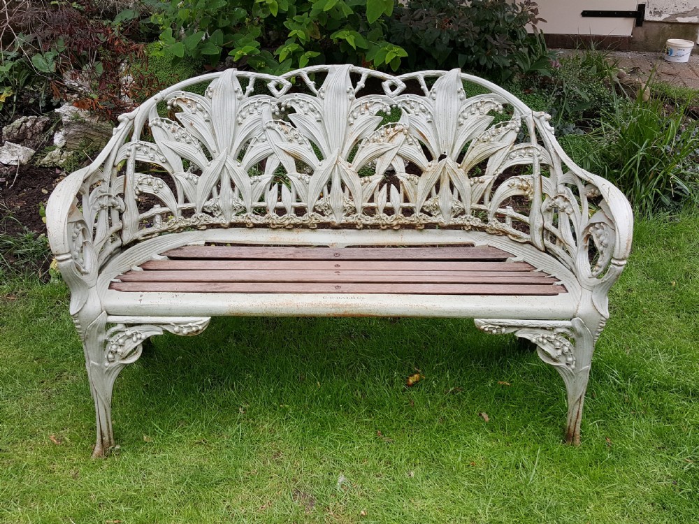 victorian coalbrookdale lily of the valley garden bench