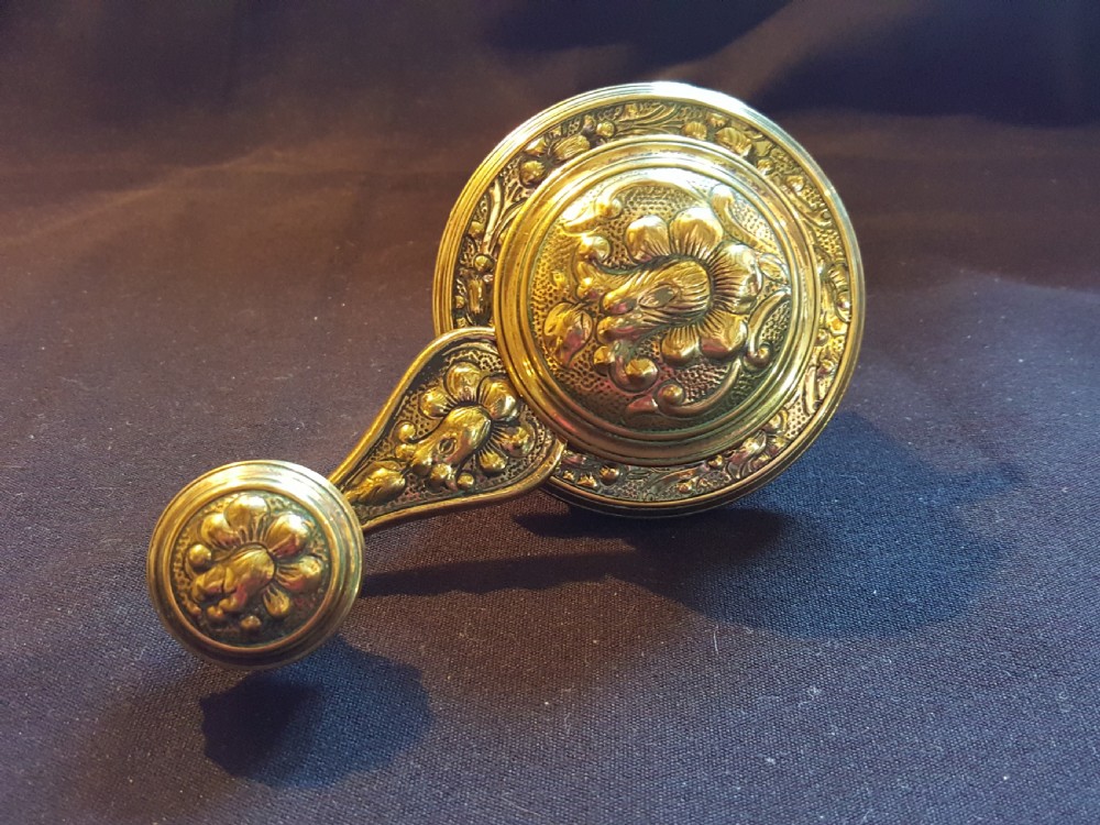 ornate victorian brass bell ringer