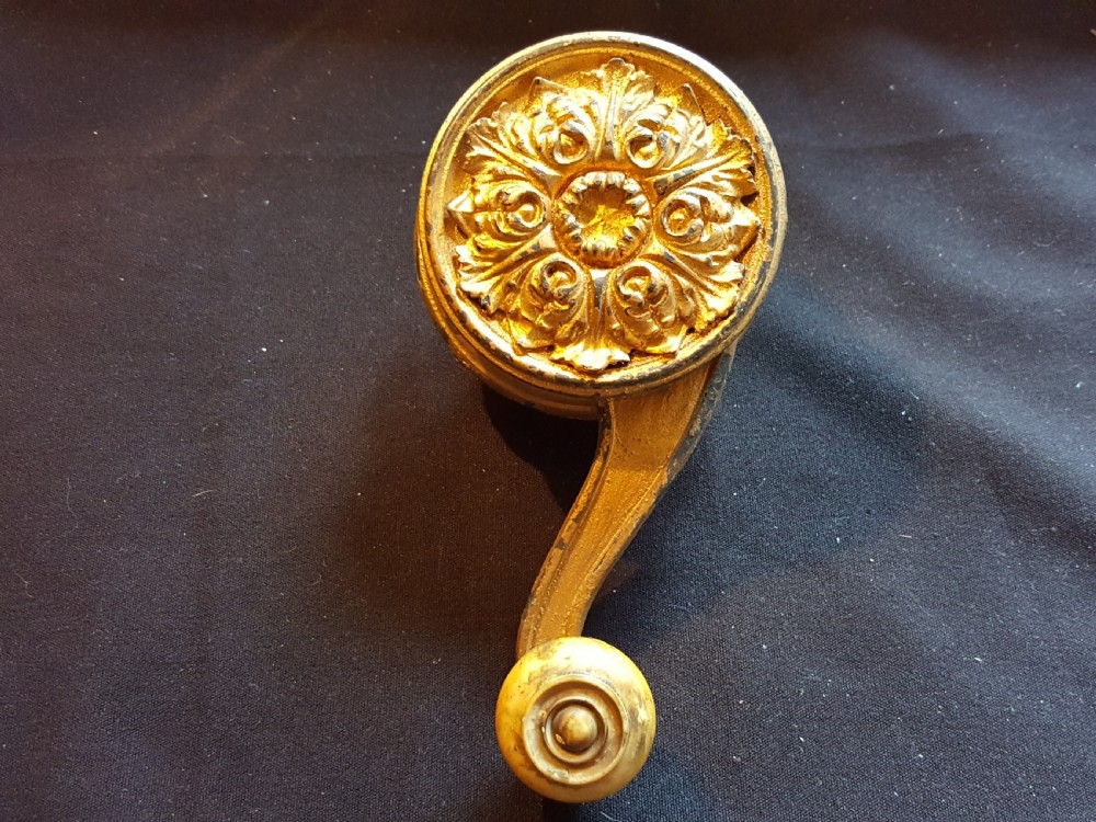 ornate georgian brass horn bell ringer