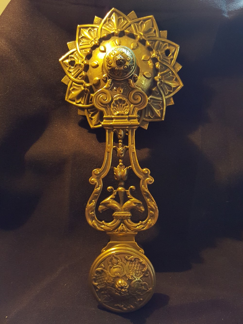 ornate french brass bell ringer
