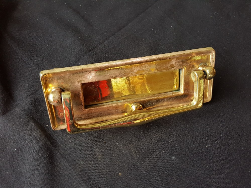 brass edwardian fully restored letter box with knocker