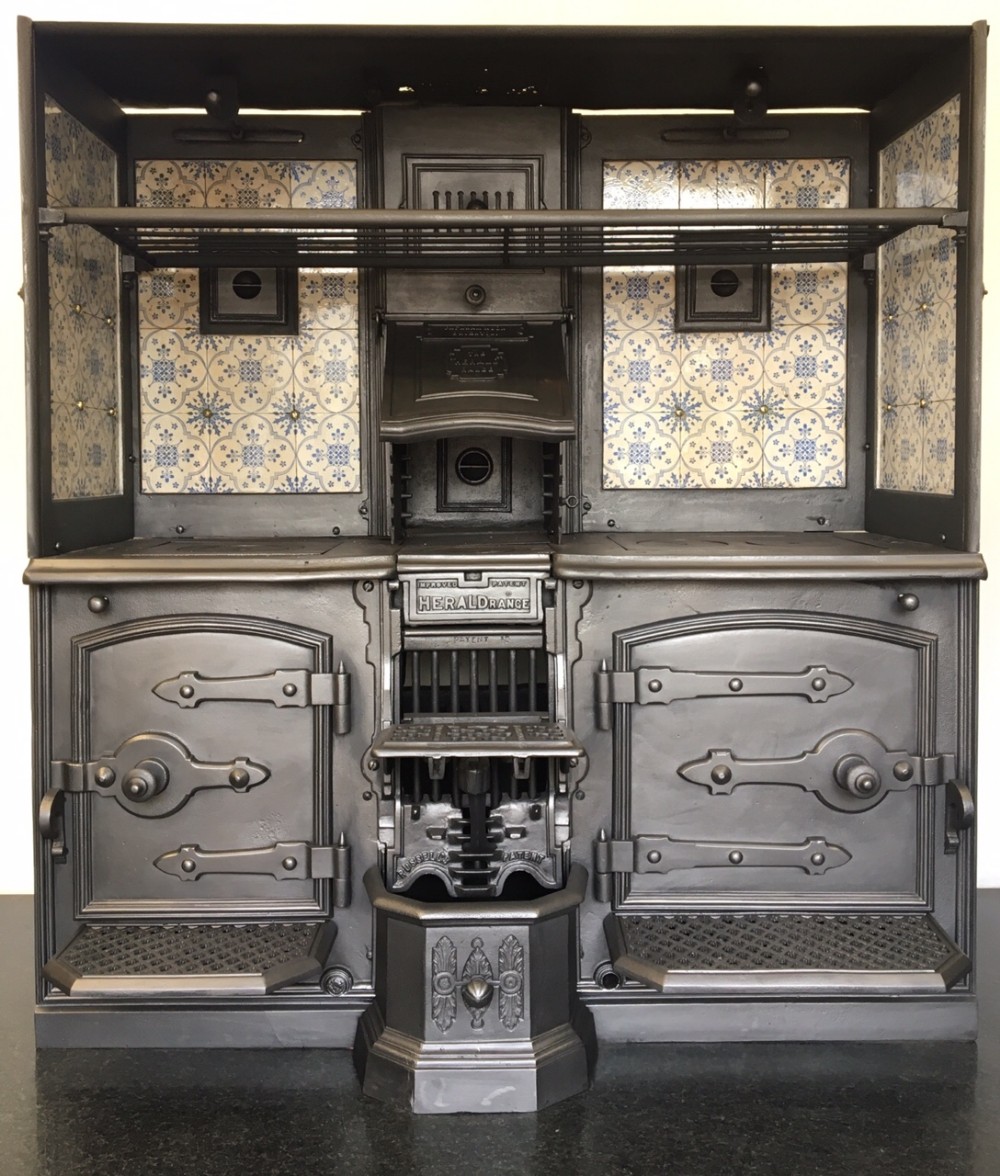 victorian cast iron the herald kitchen cooking range with tiles