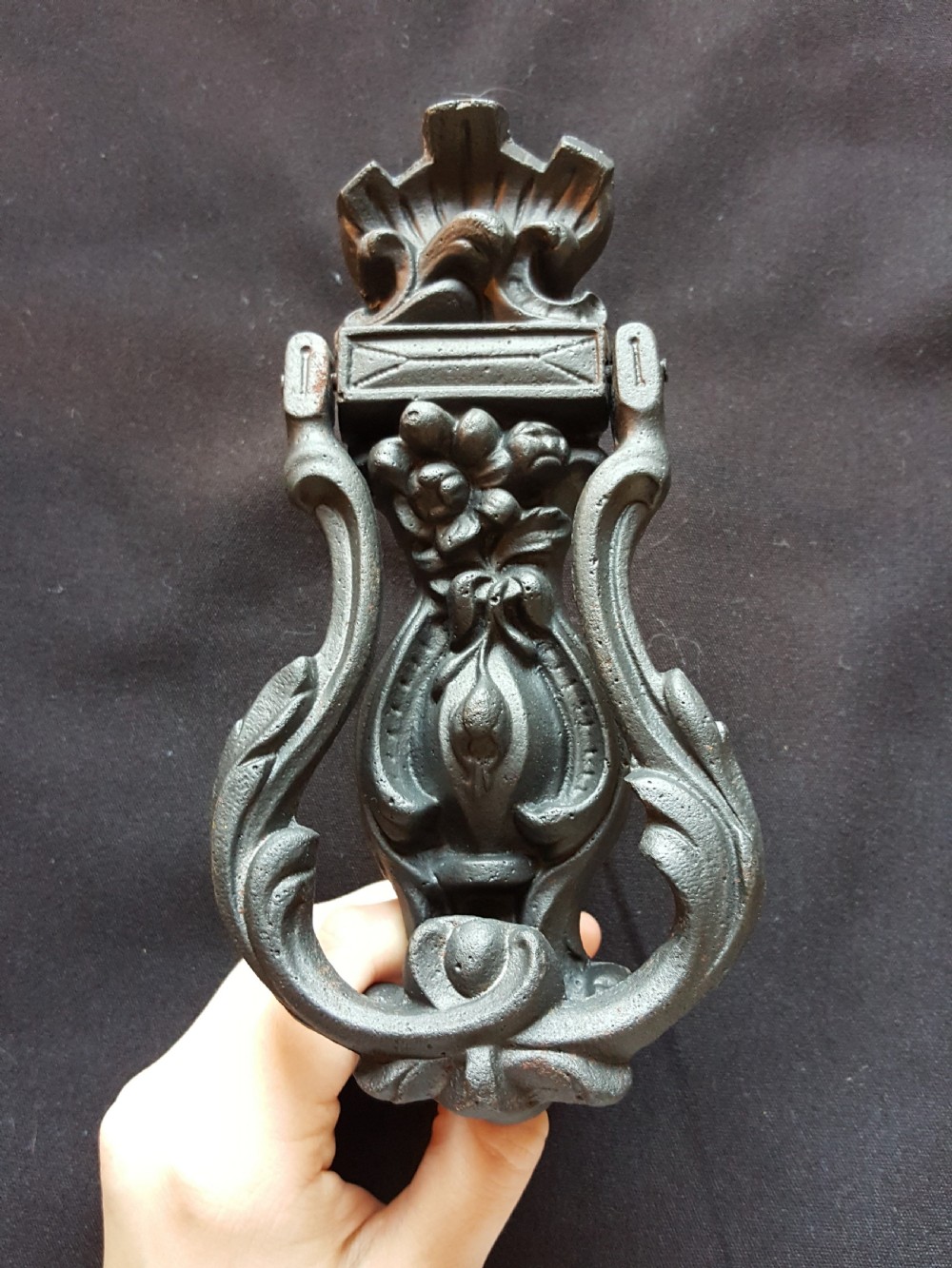 victorian black cast iron door knocker
