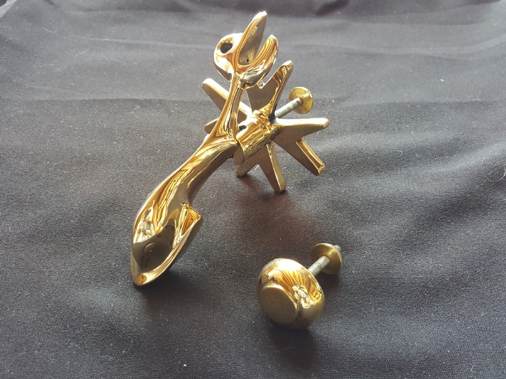 sa132 victorian brass maltese dolphin door knocker