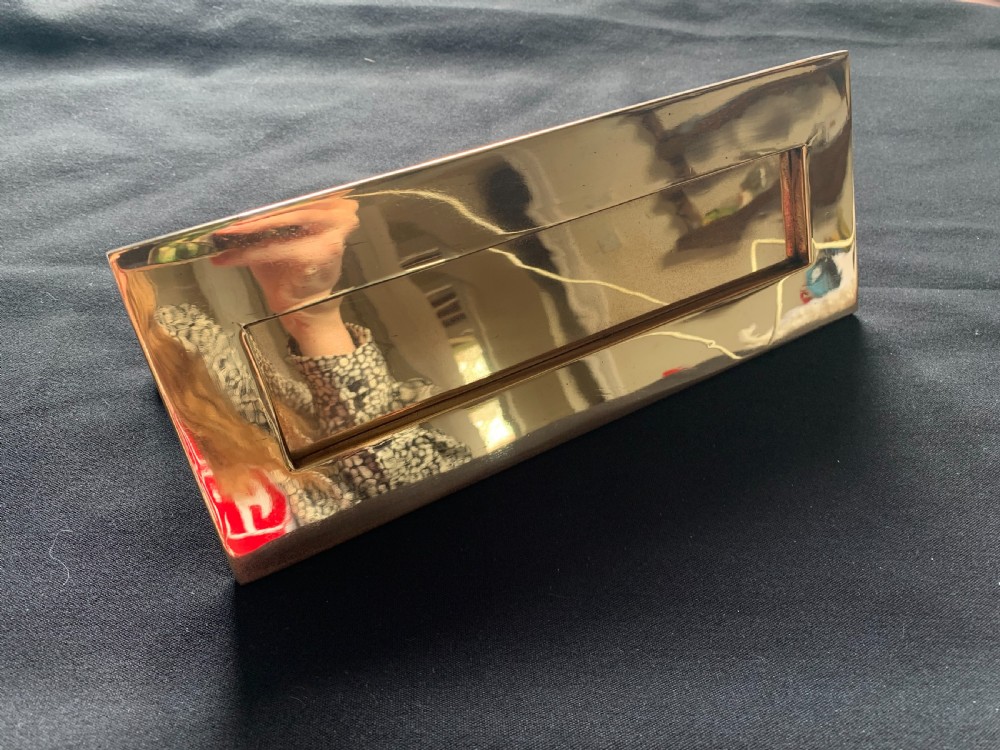 one brass edwardian letter box