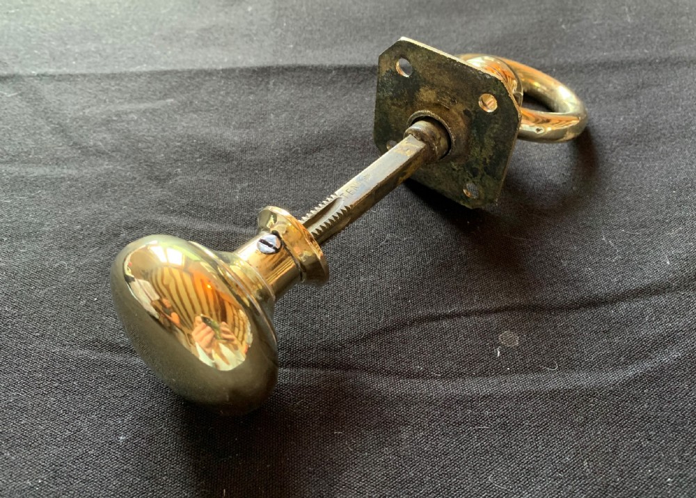 one brass georgian ring pull door knob