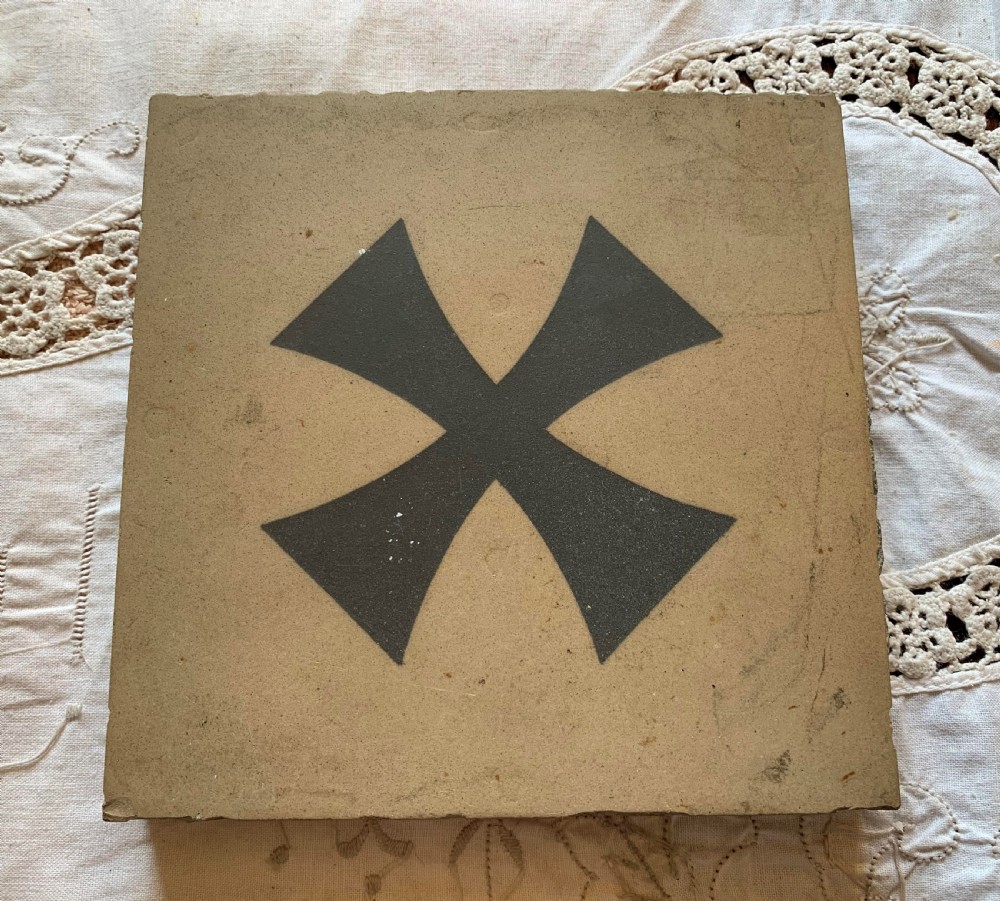 one victorian knights templar ceramic encaustic tile