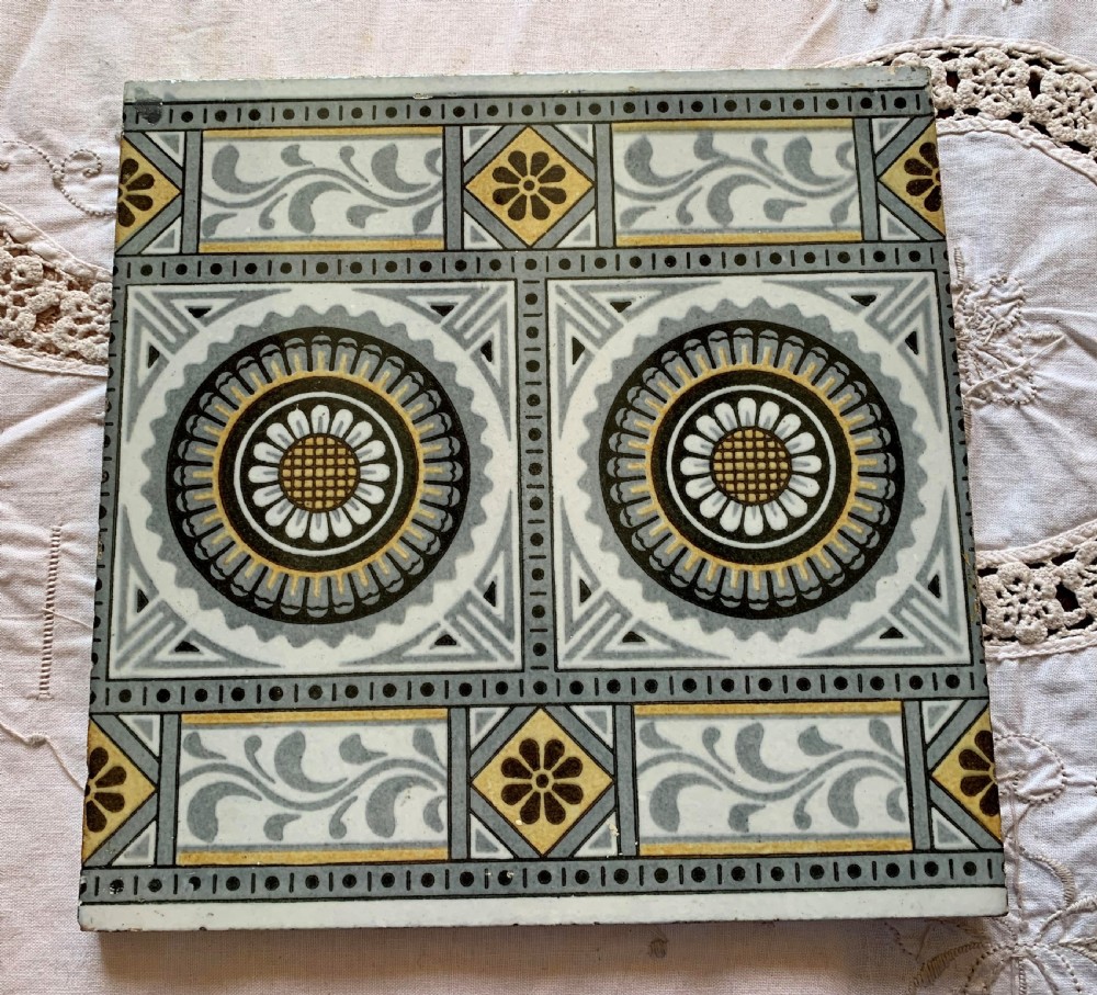 one geometric ceramic victorian encaustic tile