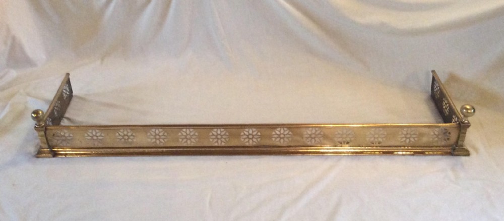 sa029 victorian brass flower pierced fireplace fender