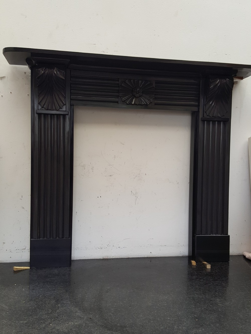sa04 victorian welsh slate fireplace surround in black